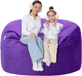 4FT Bean Bag Chair with Ultra Soft Velvet Cover Bean Bag Sofa with Memory Foam by Unknown