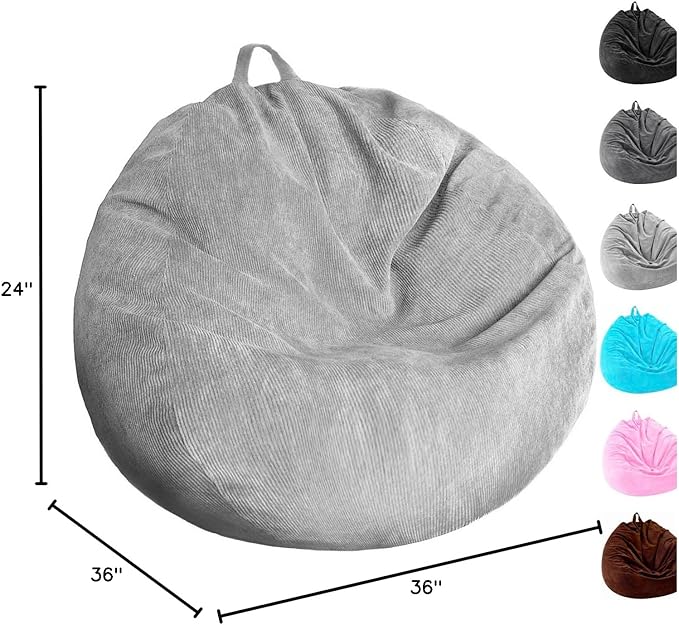 Kisoy Bean Bag Chair Cover Stuffed Animal Storage Bean Bag Cover Pets Dogs/Cats - Image 8