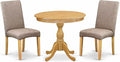 East West Furniture AMDR3-OAK-16 3 Piece Dining Room Table Set Contains a Round by EastWestFurniture