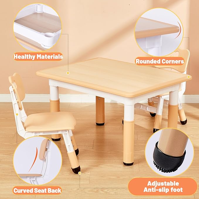 FUNLIO Kids Table and 2 Chairs Set - Image 5