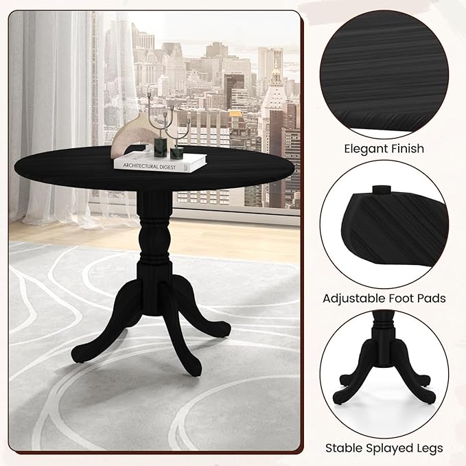 COSTWAY Round Dining Table for 4, 39 inch Kitchen Table - Image 5