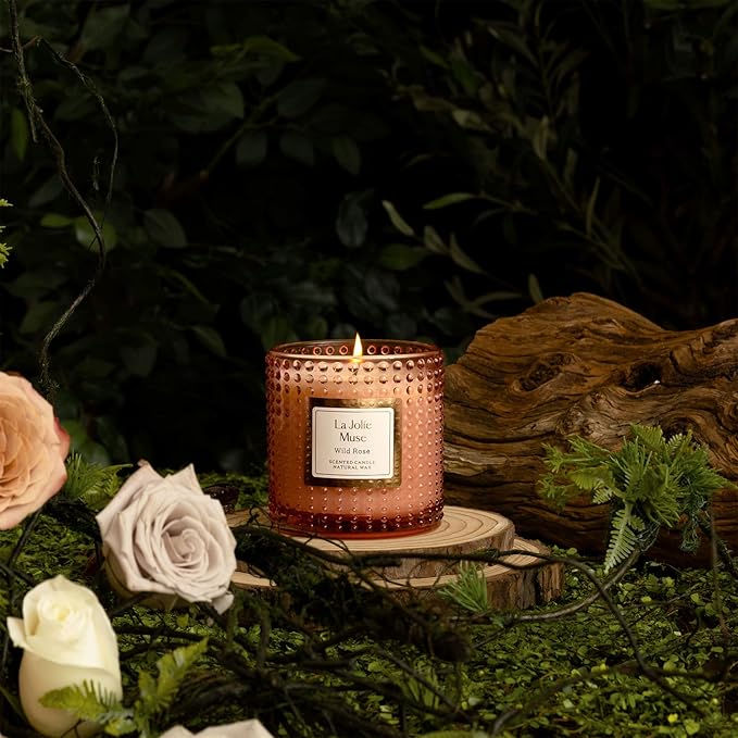 LA JOLIE MUSE Rose Noir & Oud Scented Candle – Lemon, Rose & Oud | 10 oz - Image 2