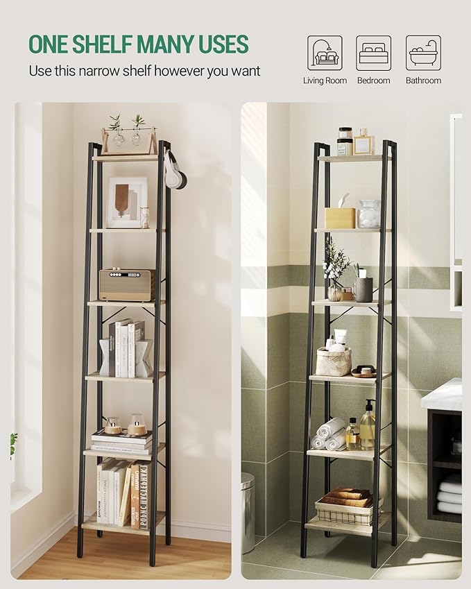 Ladder Shelf, Bookshelf Bookcase, Freestanding Corner Storage Shelve - Image 3