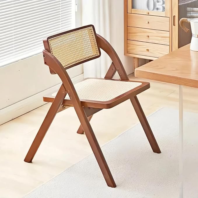 Simple Rattan Dining Chair Set of 2, Foldable Lounge Chair, Suitable by YLACMALS
