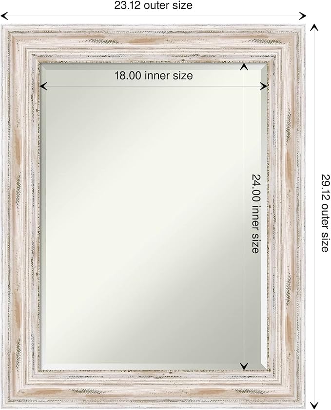 Amanti Art White Bathroom Mirror - Image 4