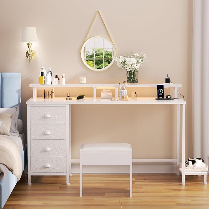 Furologee 55" White Computer Desk - Image 8