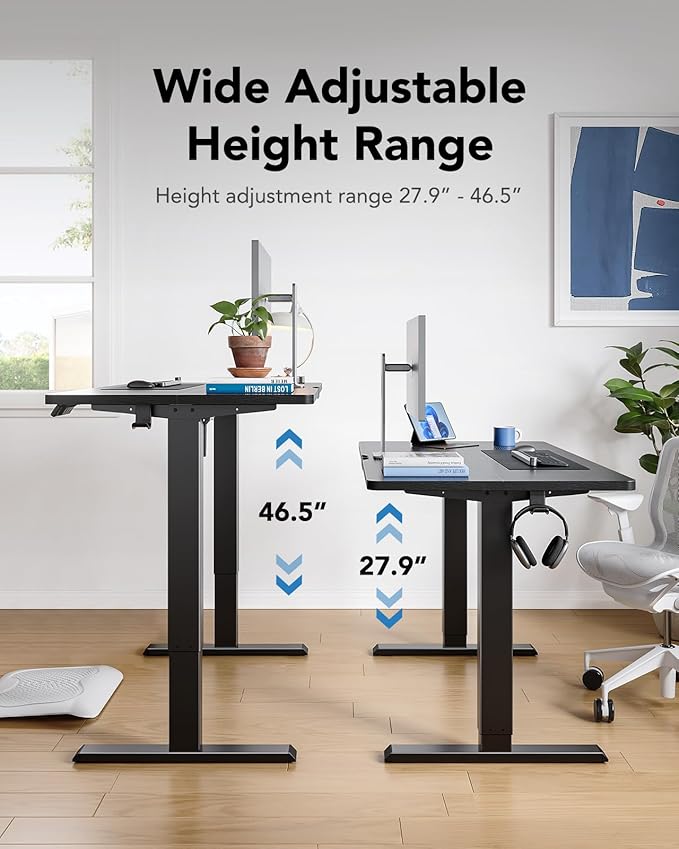 HUANUO 55" x 28" Electric Standing Desk Adjustable Height, 4 Memory Height - Image 6