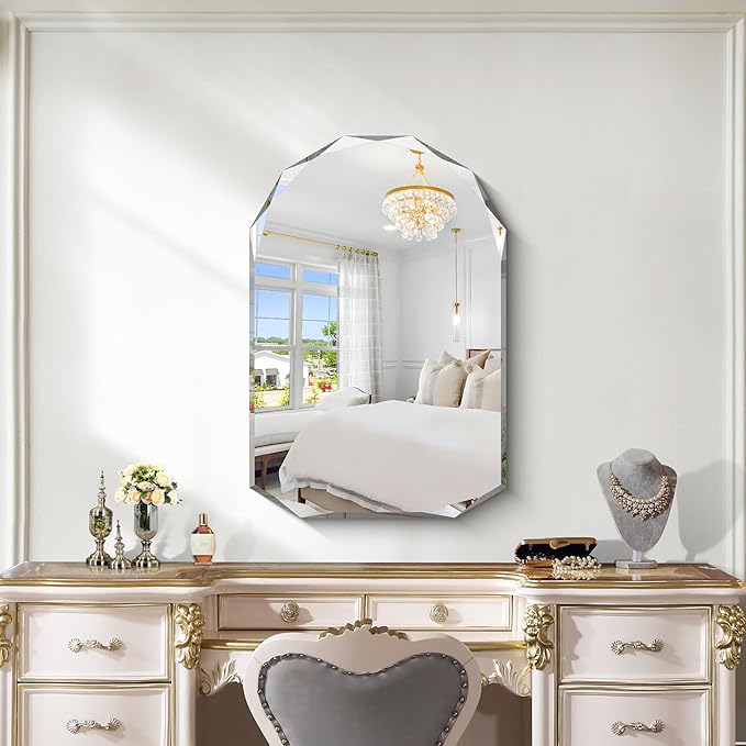 KOCUUY 24"x36" Frameless Mirror, Arched Shape - Image 4