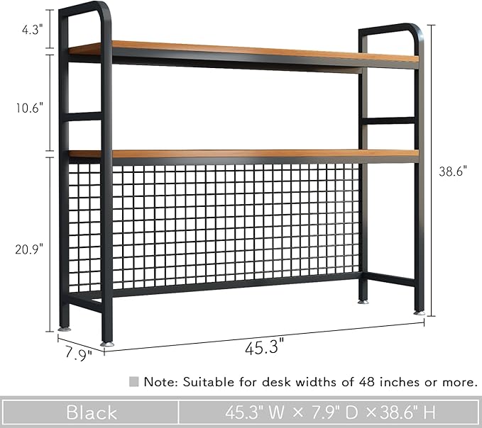 IOTXY 2-Tier Desktop Hutch Bookshelf - Image 2