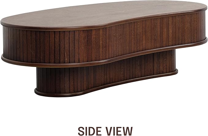 NTC Ripple DOU Coffee Table, Modern Wooden Double-Layer Center Table, Vertical - Image 7