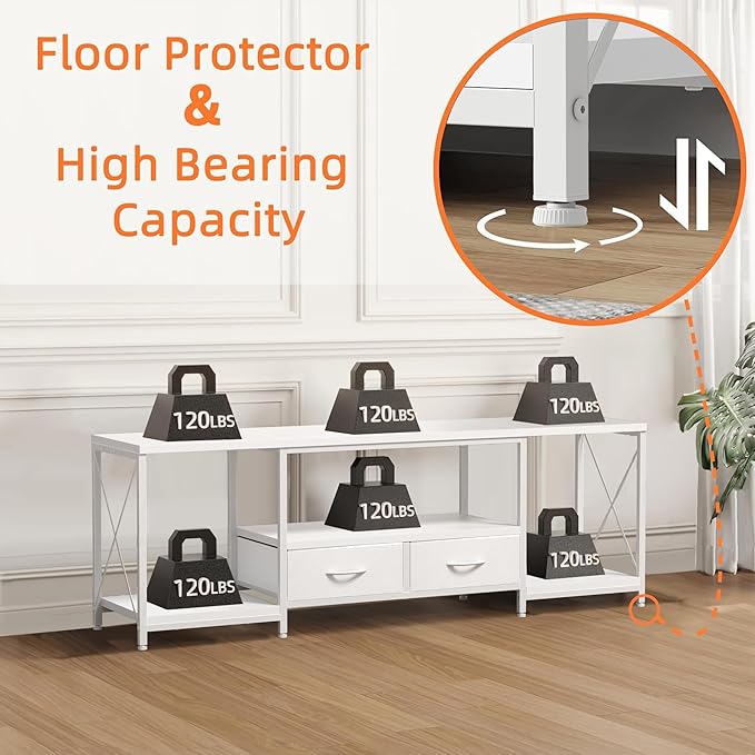 TV Stand with Fabric Drawers for 55 60 65 Inches TV - Image 6