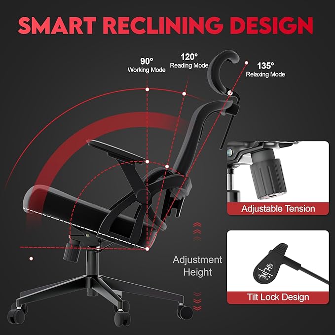 Big and Tall Ergonomic Office Chair - 400LB Comfy Desk Chairs - Image 5