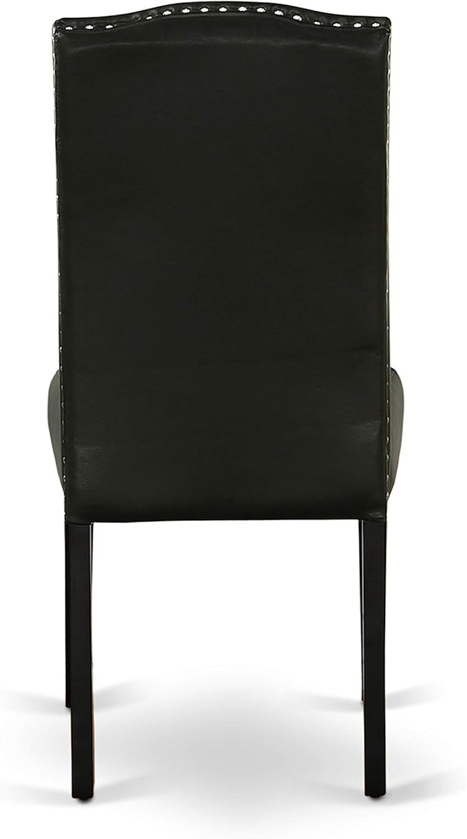 East West Furniture SHEN5-BLK-69 5 Piece Dining Room Table Set Includes a Round - Image 9