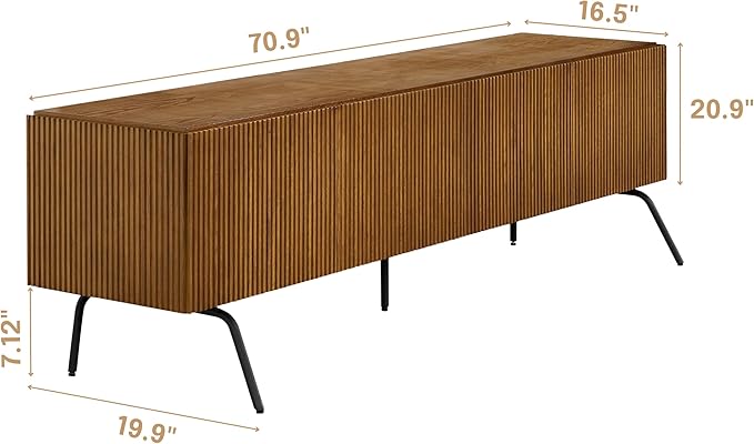 NTC Veil TV Stand with 4 Doors for TVs up to 75’’, Media Console with Vertical - Image 2