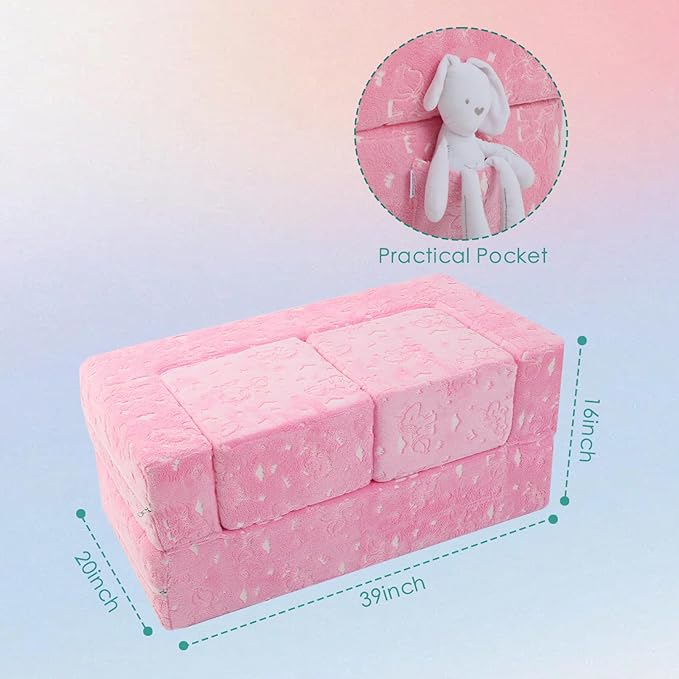 MeMoreCool Glow-in-The-Dark Unicorn Kids Modular Play Couch Sofa – Convertible - Image 3
