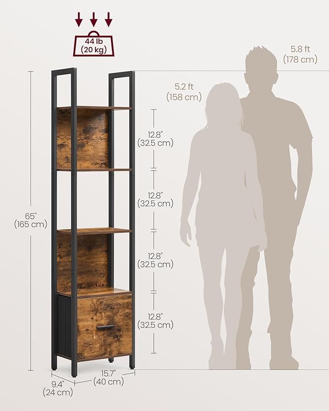 VASAGLE 5-Tier Bookshelf, Book Shelf - Image 3