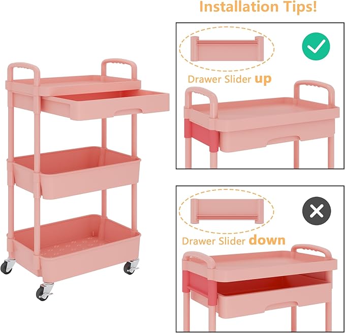 Calmootey 3-Tier Rolling Utility Cart - Image 6