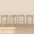 Plank+Beam Smythe Bar Stool, Sturdy Wood Modern Kitchen Bar Height Stool by PlankBeam