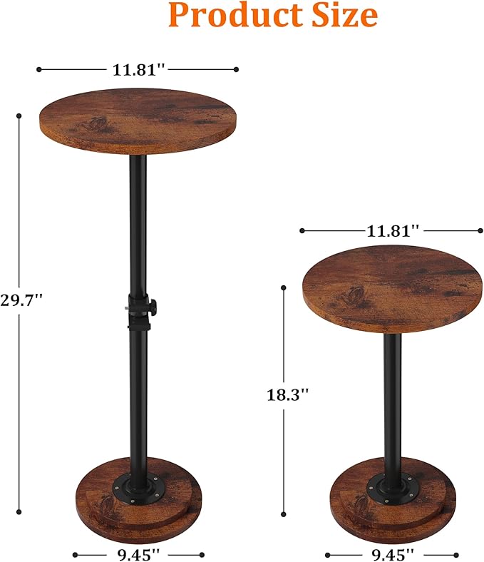 Drink Table, Small Round Side Table - Image 2