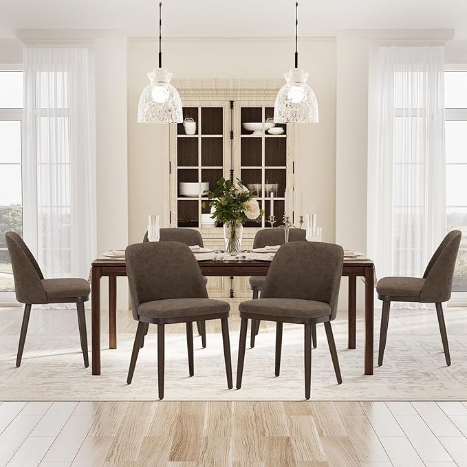 COLAMY Upholstered Dining Chairs Set of 6, Modern Kitchen Chairs - Image 2