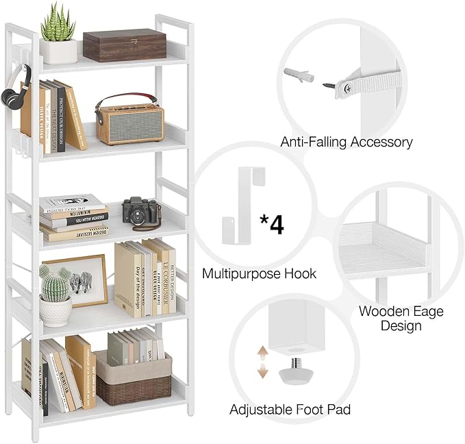 Rolanstar Bookshelf 5 Tier - Image 4