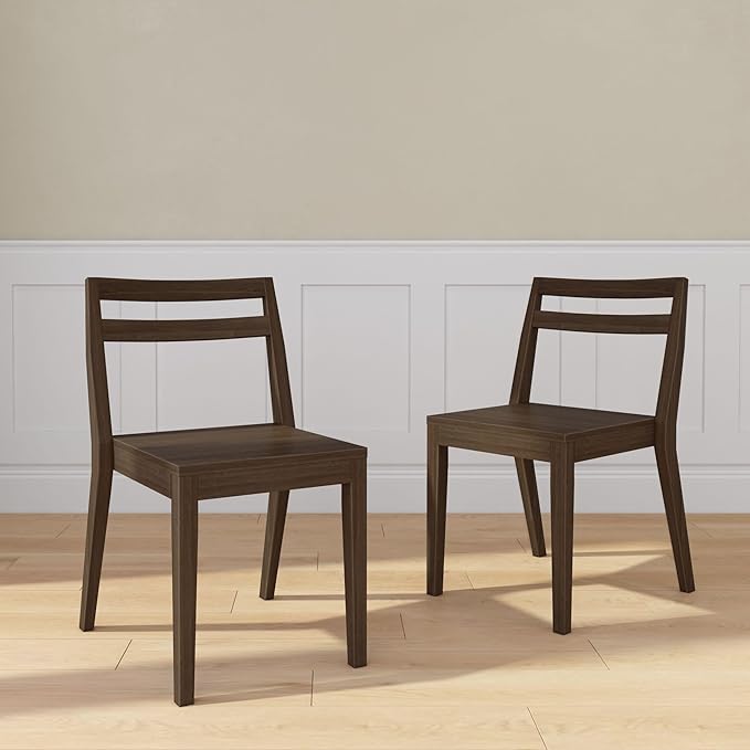 Grain & Grove Davie Dining Room Chairs Set of 2, Solid Wood Modern Kitchen Chair by GrainGrove