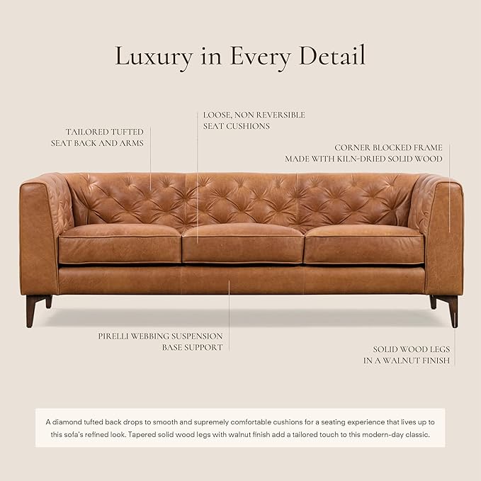 Poly & Bark Essex Leather Couch - Image 5