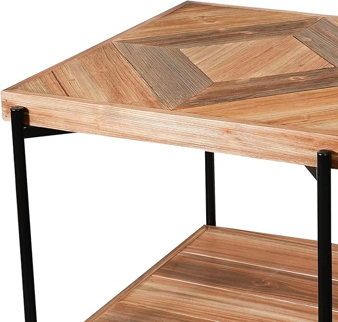CONSDAN StoneCreek Solid Fir Wood Side Table - Image 5
