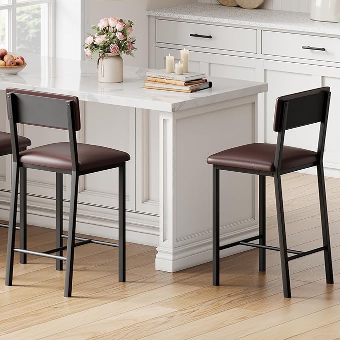 GarveeHome Bar Stools Set of 2, Counter Stools - Image 3