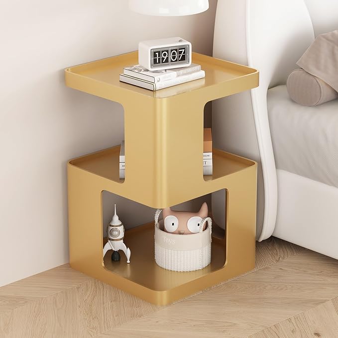 Metal Gold Nightstands, Modern Side Table - Image 6