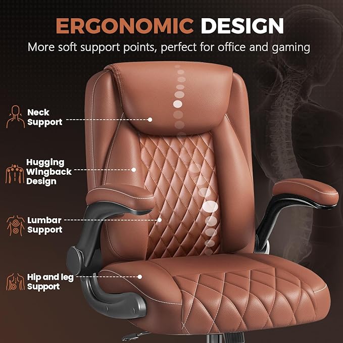 COMHOMA Leather Office Chair Ergonomic Computer Gaming Chair - Image 6