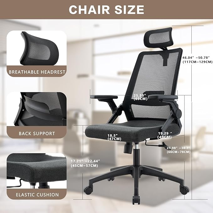 Ergonomic Swivel Task Chair High Back Home Desk Chair Computer Office Chair - Image 4