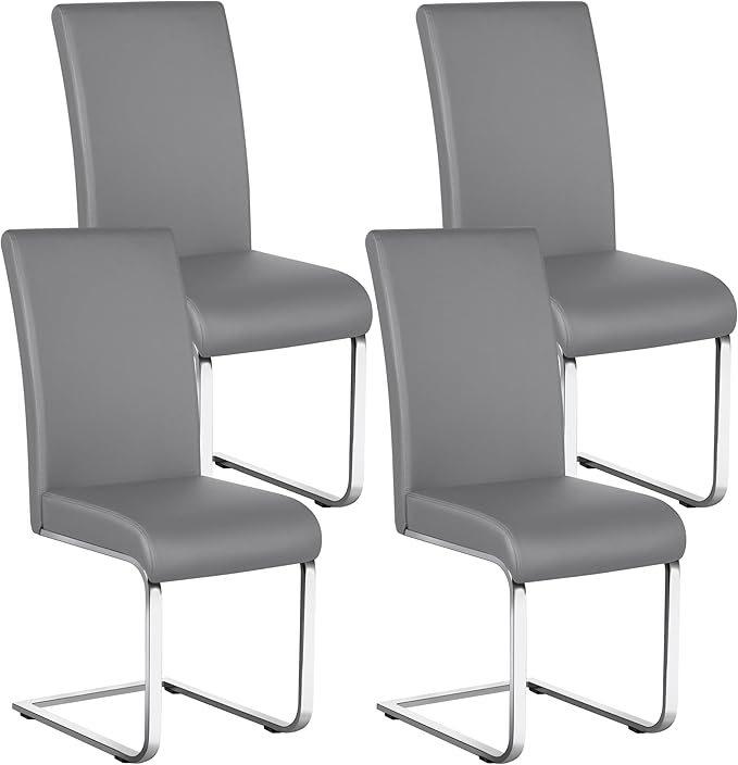 Yaheetech Dining Chairs Set of 4 Modern Faux Leather Upholstered Dining Room by Yaheetech