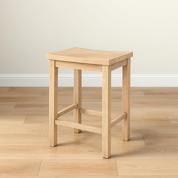 Grain & Grove Smith Collection Solid Wood Counter Height Bar Stool, 24-Inch by GrainGrove