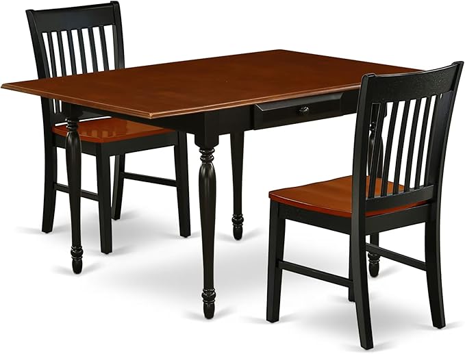 East West Furniture MZNO3-BCH-W 3 Piece Dining Table Set by EastWestFurniture