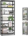 Homykic 6-Tier Bamboo Bookshelves and Bookcases, Adjustable 63.4”Tall Shallow by Homykic