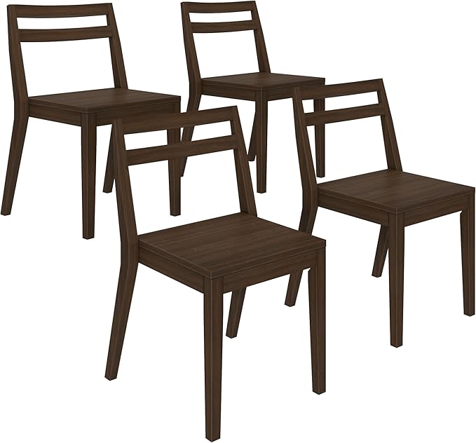 Grain & Grove Davie Dining Room Chairs Set of 4, Solid Wood Modern Kitchen Chair - Image 4