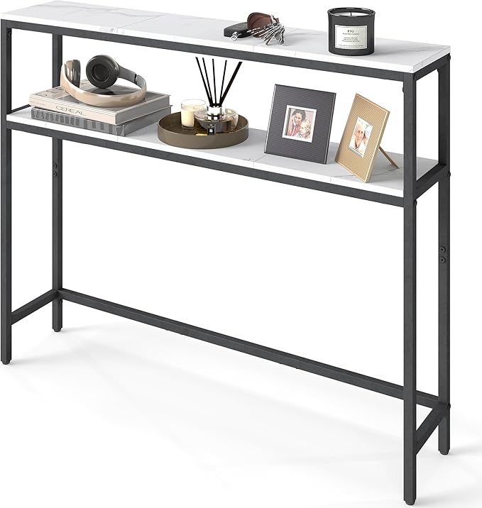 VASAGLE Console Table, 2-Tier Narrow Sofa Table by VASAGLEbySONGMICSHOME