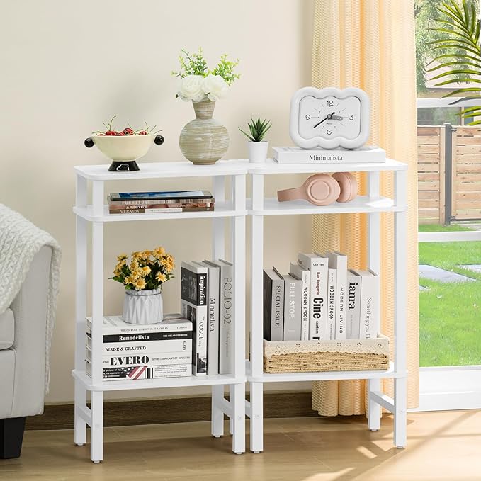 28in Tall Side Table 3-Tier Small Narrow End Table - Image 7