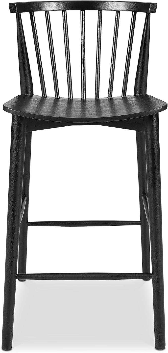 POLY & BARK Ligna Counter Stool Black – Mid-Century Inspired Stool - Image 3
