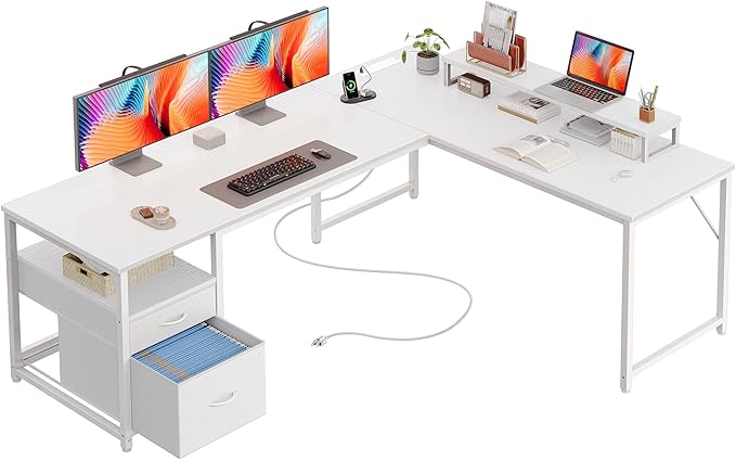 PRAISUN 63 Inch L Shaped Desk by PRAISUN
