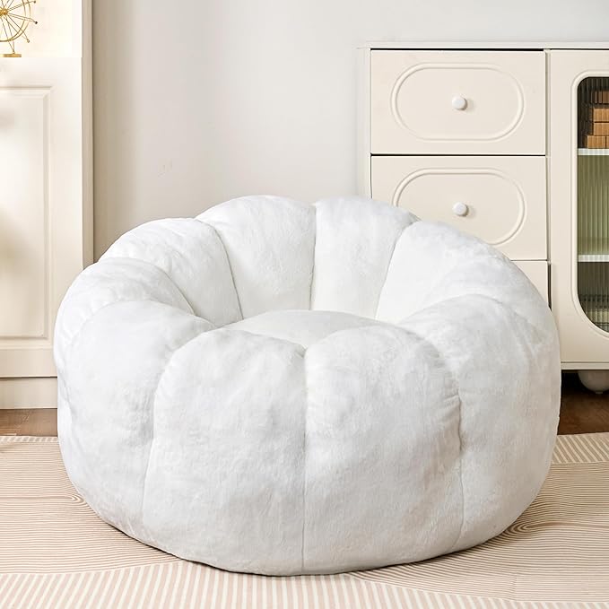 Bean Bag Chairs for Adults, Faux Fur Reading Chair by LinkRomat