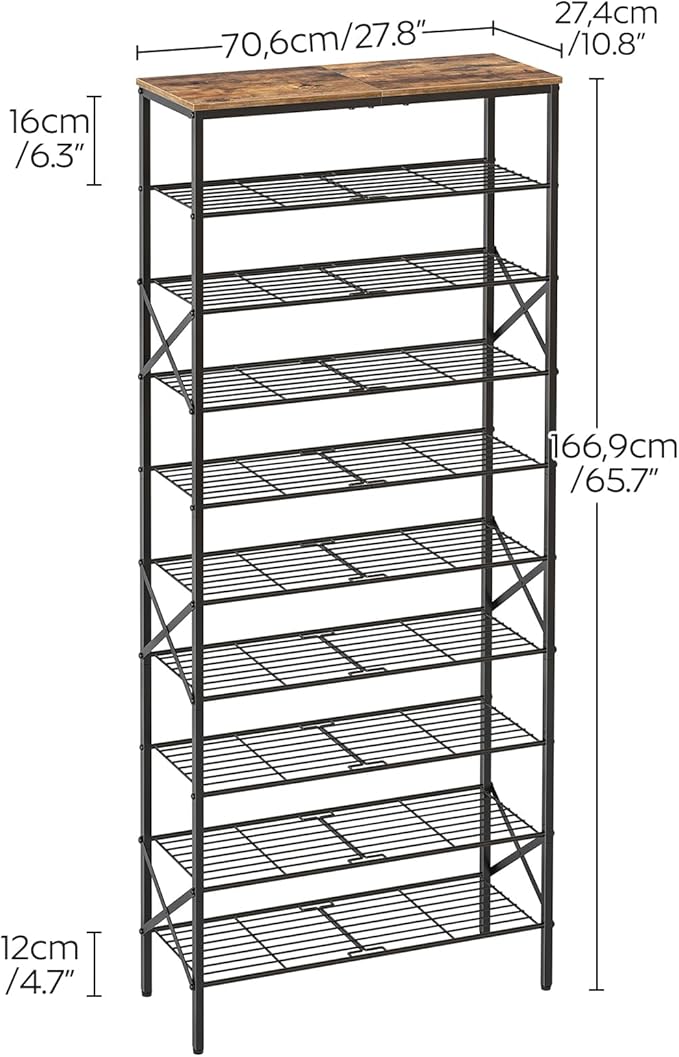 10 Tier Shoe Rack, Large Capacity Shoe Storage Organizer Holds 40 Pairs - Image 9