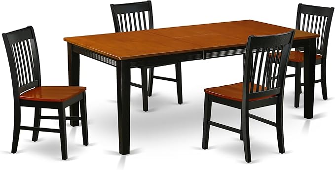 East West Furniture QUNO5-BCH-W 5 Piece Kitchen Table & Chairs Set Includes a by EastWestFurniture