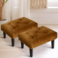 HOUCHICS Small Footstool Ottoman, Velvet Soft Footrest Ottoman by HOUCHICS