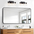 30x55 inch Bathroom Mirror, Wall Mounted Bathroom Frame Vanity Mirror by BONEWEI