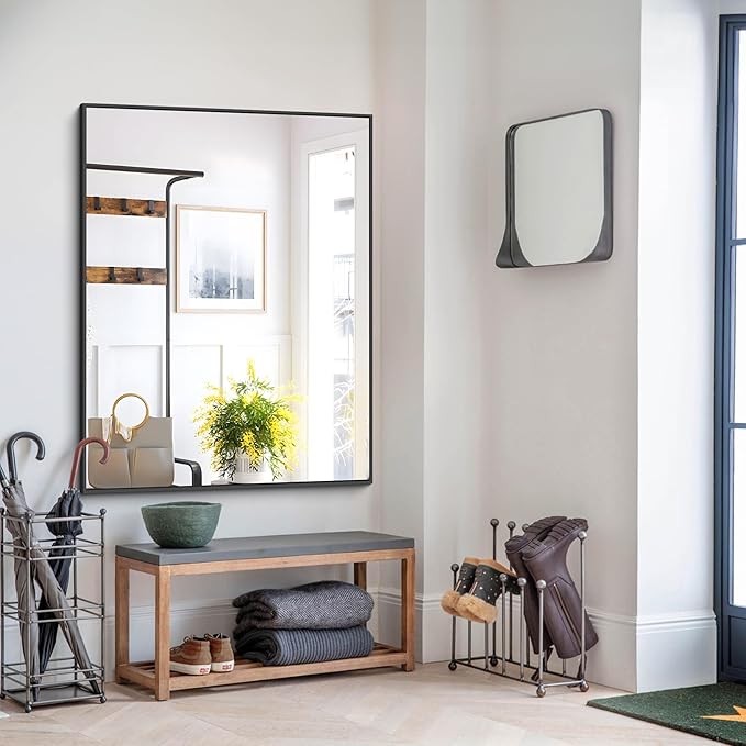 Black Bathroom Mirror, Modern Vanity Wall Mirror - Image 9
