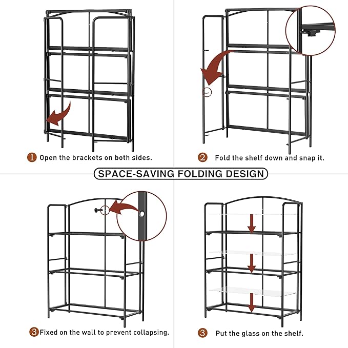 Crofy No Assembly Folding Bookshelf - Image 4