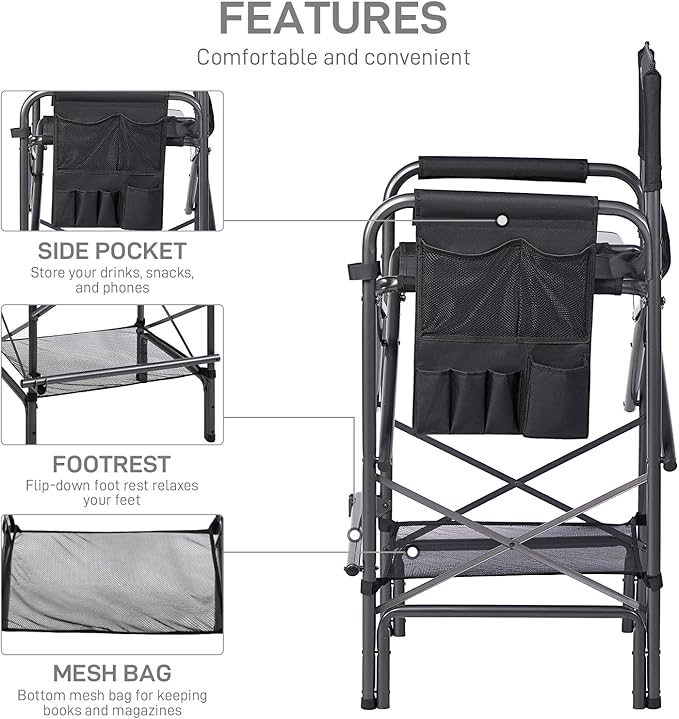 EVER ADVANCED 2 Piece 30.7" Seat Height Directors Chairs - Image 5