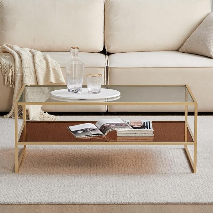 Shrine Glass Coffee Table, Dual-Layer Glass Coffee Table - Image 4